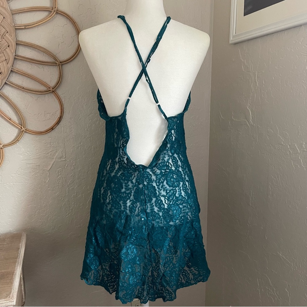Vintage 90s Lace Lingerie Mini Whimsy Night Gown Fairy Whimsigoth Romantic Dress - Picture 14 of 16